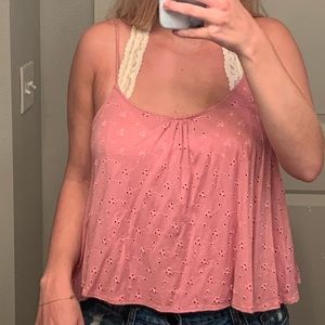 Pink flowy tank